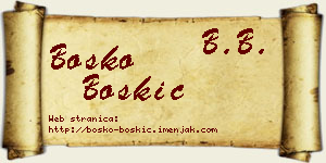 Boško Boškić vizit kartica